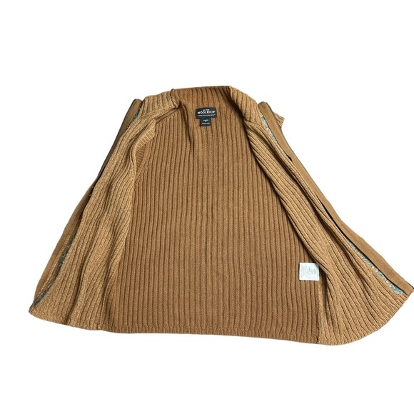 Woolrich Carmel Colored‎ Zip up Knit Sweater Vest with Leaf embroidery size M - Picture 6 of 9